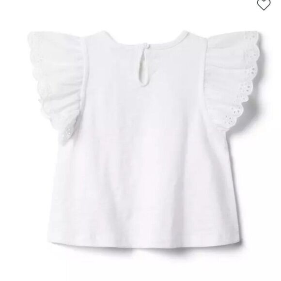 Janie and Jack 100048770 Eyelet Ruffle Sleeve Top NWT size 12-18 months - Picture 2 of 8